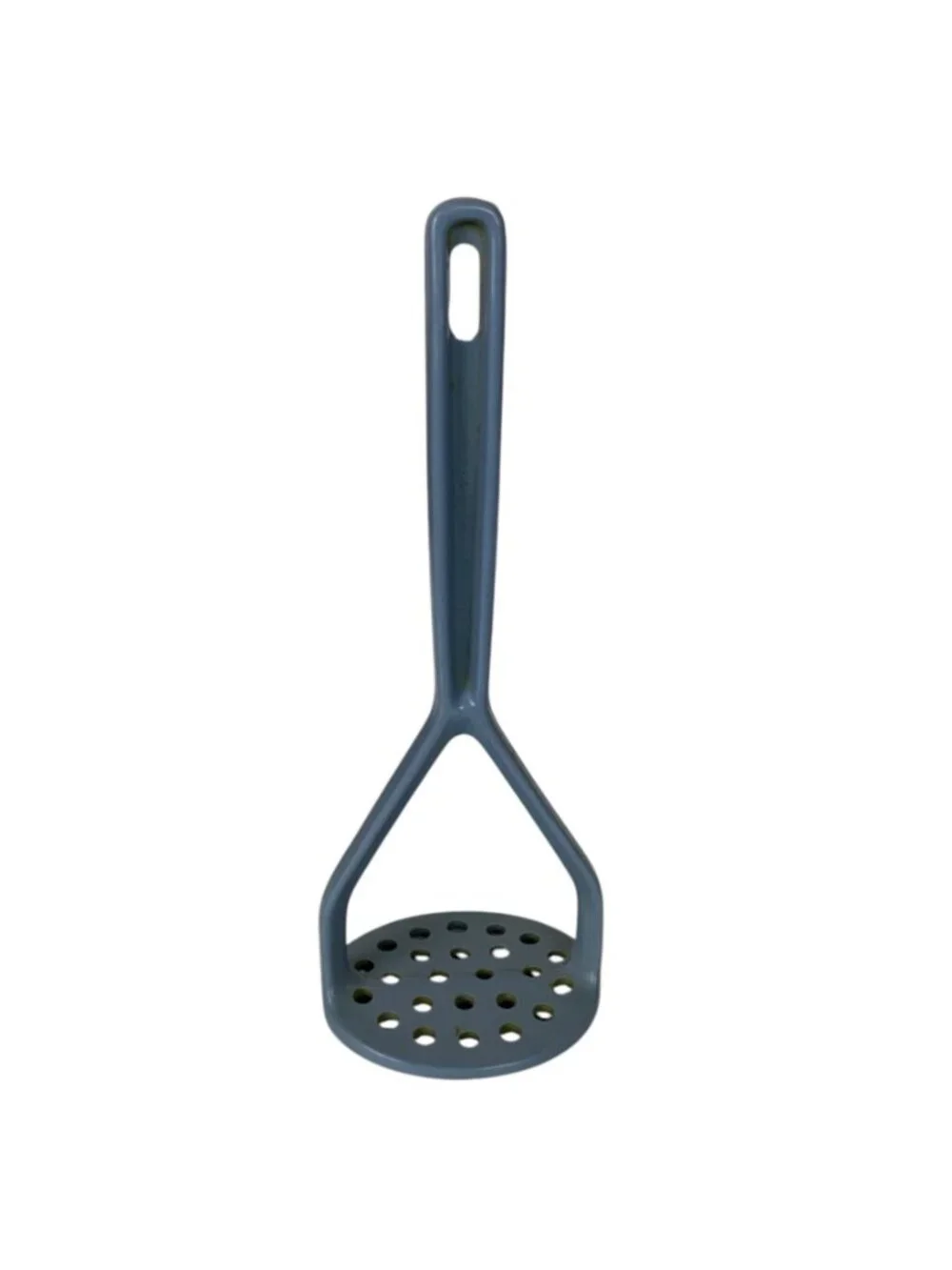 Vintage Ekco Blue Plastic Potato Masher With Ergonomic Handle & Hanging Hole